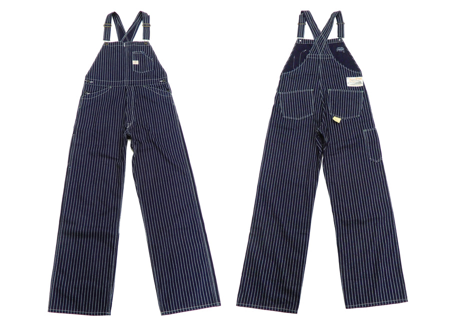 Sugar Cane Bib Overalls Men's Classic Railroad Wabash Stripe