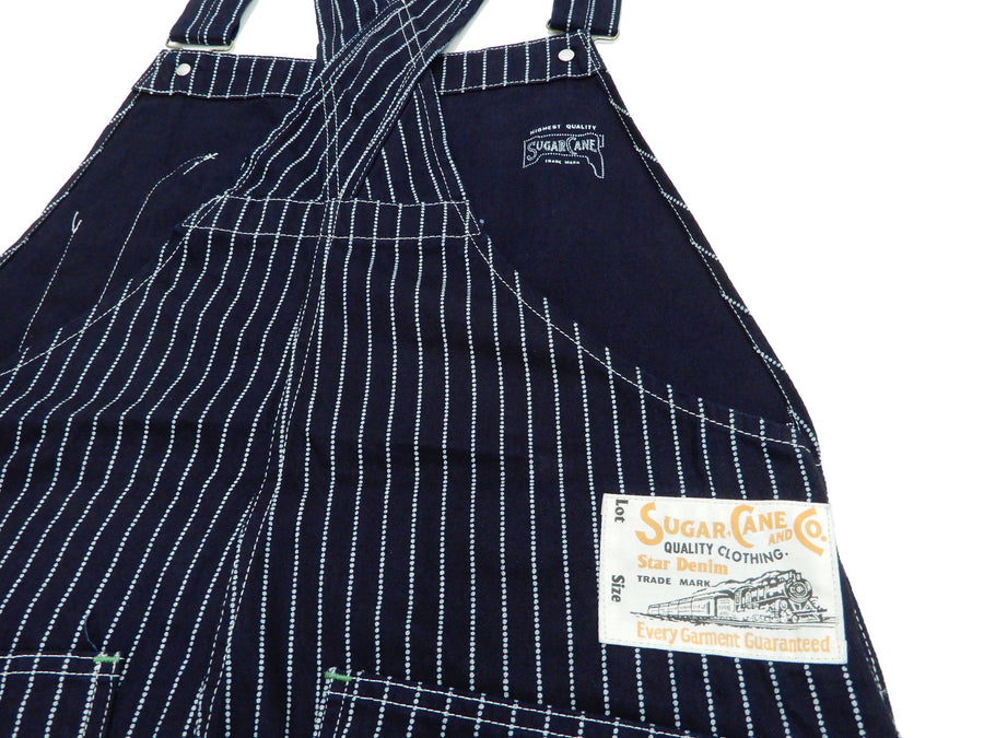 Sugar Cane Bib Overalls Men's Classic Railroad Wabash Stripe 