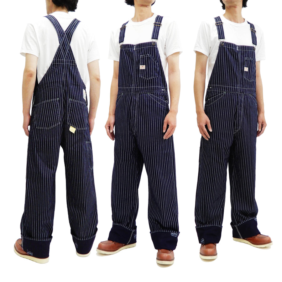 Sugar Cane Bib Overalls Men's Classic Railroad Wabash Stripe