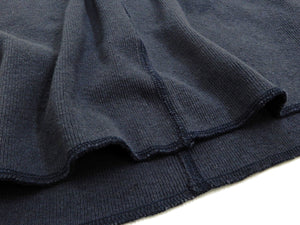 Sugar Cane Men's Plain Long Sleeve Henley T-Shirt Rib Knit Pocket Tee SC68351 Faded-Navy-Blue