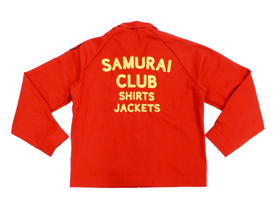 Samurai Jeans Embroidered Jacket Men's Cotton Lightweight Outerwear SCCJK19-02 Red