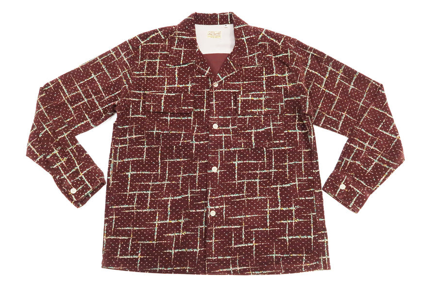 1950s Atomic Square Print Shirt - Red