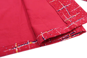 Style Eyes Corduroy Sport Shirt Men's 1950s Style Long Sleeve Button Up Shirt Cross Hatch Pattern SE28972 165 Red