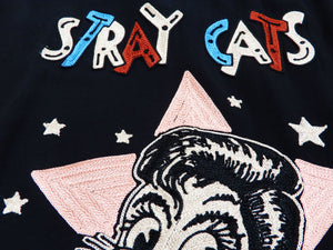 Stray Cats Logo Embroidered Bowling Shirt Style Eyes Toyo Enterprises SE38204 Black
