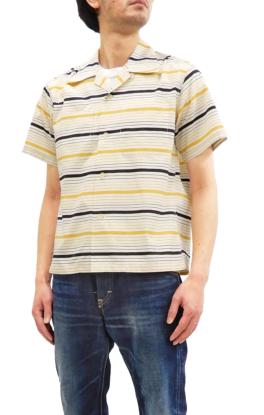 Style Eyes Sport Shirt Men's 1950s Multi Stripe Short Sleeve