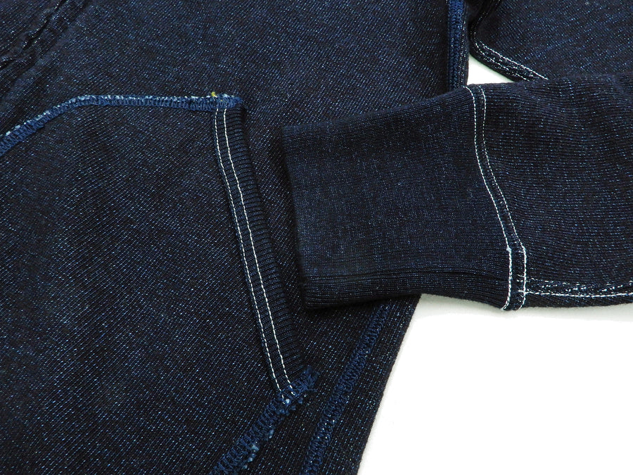 Samurai Jeans Indigo Hoodie Men's Slim Fit Plain Full Zip-Up Hooded Sweatshirt SIS-102