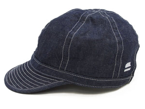 Momotaro Jeans Denim Work Cap Men's Mechanics Cap Style Adjustable Denim Hat Indigo SJ015