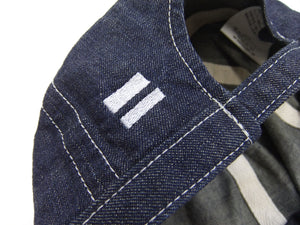 Momotaro Jeans Denim Work Cap Men's Mechanics Cap Style Adjustable Denim Hat Indigo SJ015