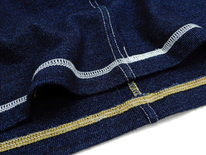 Samurai Jeans Indigo Henley T-Shirt Men's Heavy Short Sleeve Plain Tee SJIT-101M