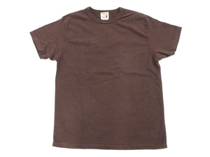 Samurai Jeans Plain T-shirt Men's Super Heavy Short Sleeve Natural Japanese Cotton Crew Slub Tee SJST-SC01 Dark Chestnut Color