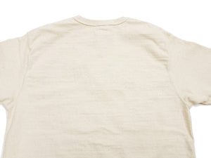 Samurai Jeans Plain T-shirt Men's Super Heavy Short Sleeve Natural Japanese Cotton Crew Slub Tee SJST-SC01 Natural Ecru-Undyed Color
