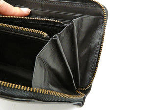 Script Hanatabi Gakudan Men's Casual Embroidered Leather Long Wallet SLWL-501 Black