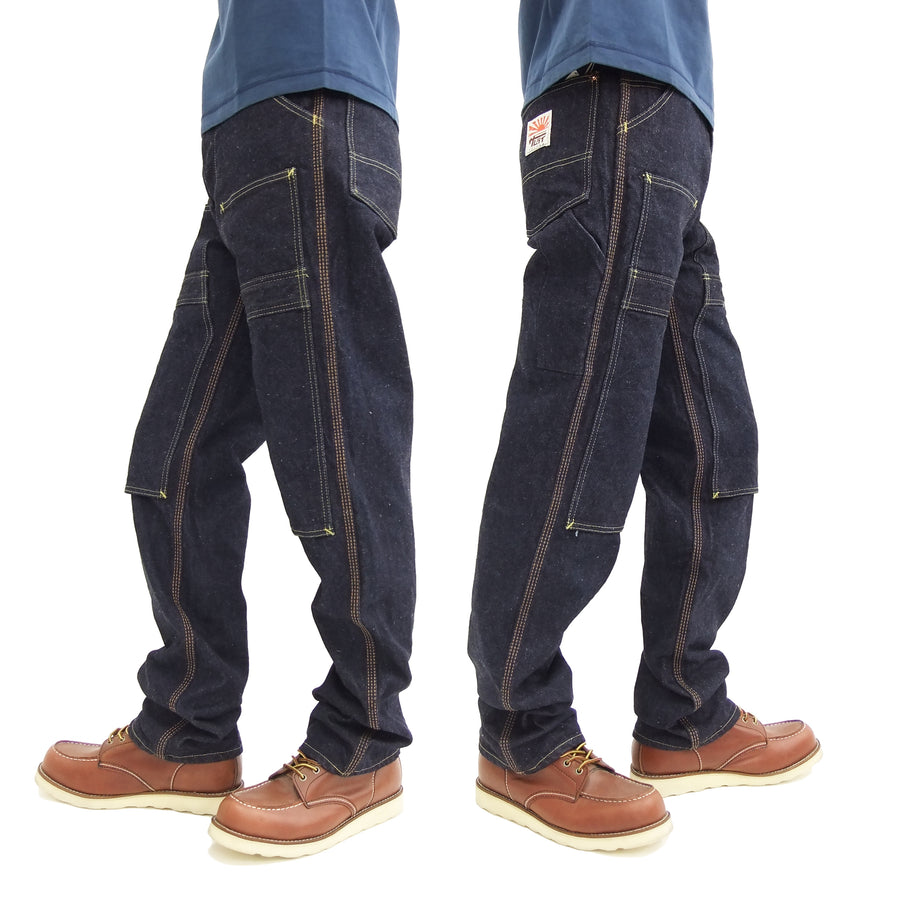 Samurai Jeans Double Knee Jeans Men's 17 Oz. Japanese Denim Work Pants SM410DBN