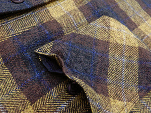 Samurai Jeans Plaid Flannel Shirt Men's Checked Long Sleeve Work Shirt SNL20-01 Yellow