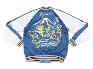 Hanatabi Gakudan Men's Japanese Souvenir Jacket Japan Map Sukajan Script SRSJ-001