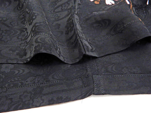 Hanatabi Gakudan Men's S/S Jacquard Shirt with Japanese Art Embroidery SS-001 Black