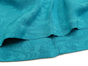 Hanatabi Gakudan Men's S/S Jacquard Shirt with Japanese Art Embroidery SS-002 Blue-green