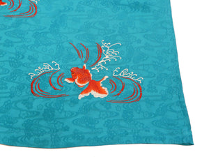 Hanatabi Gakudan Men's S/S Jacquard Shirt with Japanese Art Embroidery SS-002 Blue-green