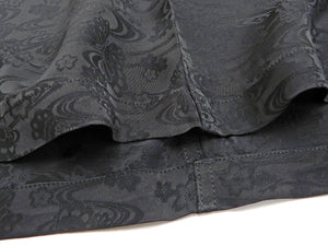 Hanatabi Gakudan Men's S/S Jacquard Shirt with Japanese Art Embroidery SS-003 Black