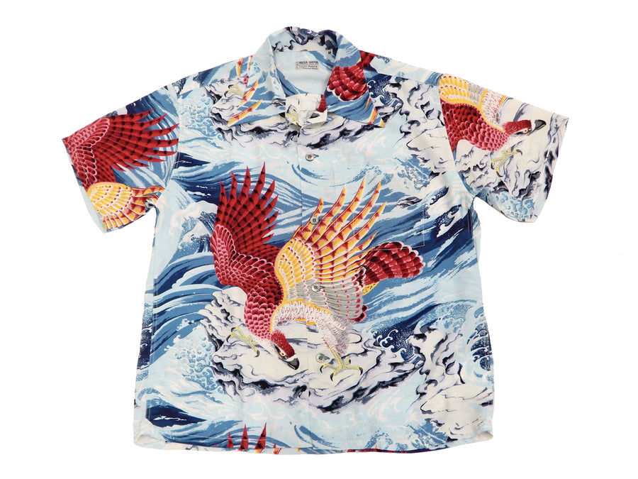 Sun Surf Men's Hawaiian Shirt Musa-Shiya Eagle Short Sleeve Aloha 