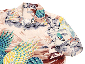 Sun Surf Men's Hawaiian Shirt Musa-Shiya Eagle Short Sleeve Aloha Shirt SS38415 Brown