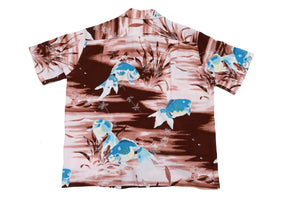 Sun Surf Hawaiian Shirt Kilohana Goldfish Men's Short Sleeve Rayon Crepe Aloha Shirt SS38802 138 Brown