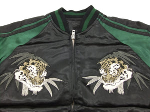 Hanatabi Gakudan Men's Japanese Souvenir Jacket Japanese Tiger Sukajan Script SSJ-010