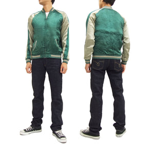 Hanatabi Gakudan Men's Japanese Souvenir Jacket Japanese Whale Art Sukajan Script SSJ-015