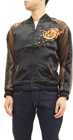 Hanatabi Gakudan Men's Japanese Souvenir Jacket Japanese Owl Sukajan Script SSJ-023