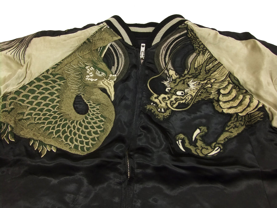 Hanatabi Gakudan Men's Japanese Souvenir Jacket Japanese Phoenix and dragon Sukajan Script SSJ-024