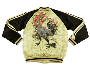 Hanatabi Gakudan Men's Japanese Souvenir Jacket Japanese Rooster Art Sukajan Script SSJ-031