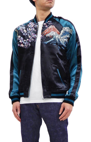 Hanatabi Gakudan Men's Japanese Souvenir Jacket Japanese Skeleton Art Sukajan Script SSJ-037