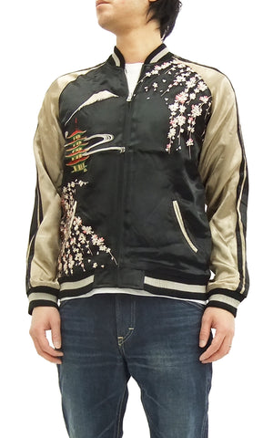 Hanatabi Gakudan Men's Japanese Souvenir Jacket Japanese Geisha Oiran Sukajan Script SSJ-505