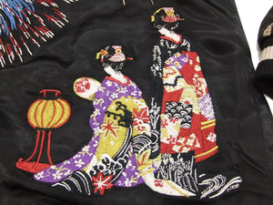 Hanatabi Gakudan Men's Japanese Souvenir Jacket Japanese Fireworks Sukajan Script SSJ-508