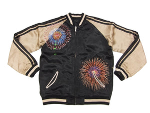 Hanatabi Gakudan Men's Japanese Souvenir Jacket Japanese Fireworks Sukajan Script SSJ-508