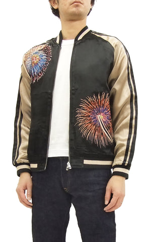 Hanatabi Gakudan Men's Japanese Souvenir Jacket Japanese Fireworks Sukajan Script SSJ-508