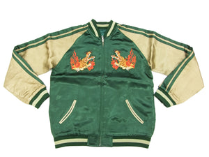 Hanatabi Gakudan Men's Japanese Souvenir Jacket Japanese Nine-Tailed Fox Sukajan Script SSJ-510