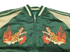 Hanatabi Gakudan Men's Japanese Souvenir Jacket Japanese Nine-Tailed Fox Sukajan Script SSJ-510