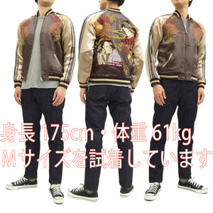 Hanatabi Gakudan Men's Japanese Souvenir Jacket Japanese Ukiyo-e Art Sukajan Script SSJ-516