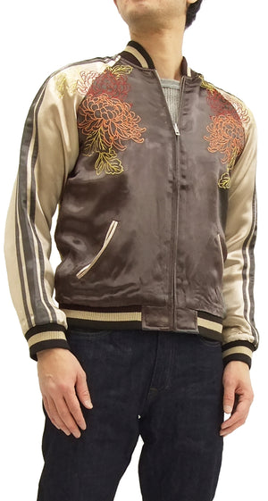 Hanatabi Gakudan Men's Japanese Souvenir Jacket Japanese Ukiyo-e Art Sukajan Script SSJ-516