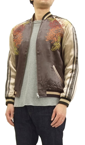 Hanatabi Gakudan Men's Japanese Souvenir Jacket Japanese Ukiyo-e Art Sukajan Script SSJ-516