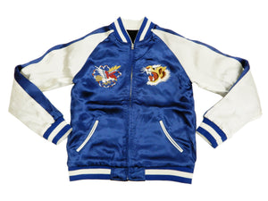 Hanatabi Gakudan Men's Velvet Japanese Souvenir Jacket Japan Map Sukajan Script SVJ-001