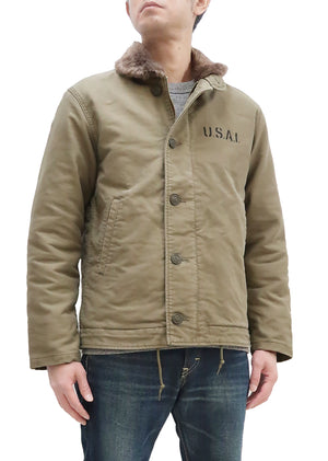 Alpha Industries N-1 Deck Jacket Men's US Navy WWII N1 Modify Version TA1395 TA1395-135 Khaki