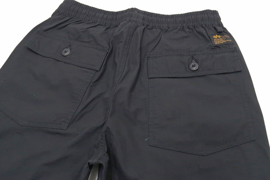 Alpha Industries Shorts Men's Drawstring Elastic Waist Shorts with Pork Chop Pockets TB2037 001 Black