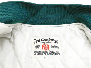 Tedman Men's Polyester Satin Varsity Jacket Custom Baseball Jacket TBBJ-040 Green