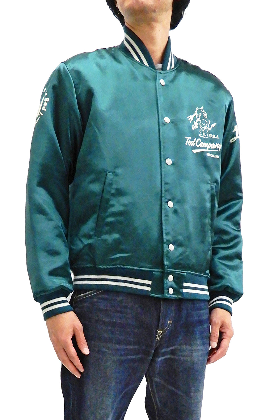 Tedman Men's Polyester Satin Varsity Jacket Custom Baseball Jacket