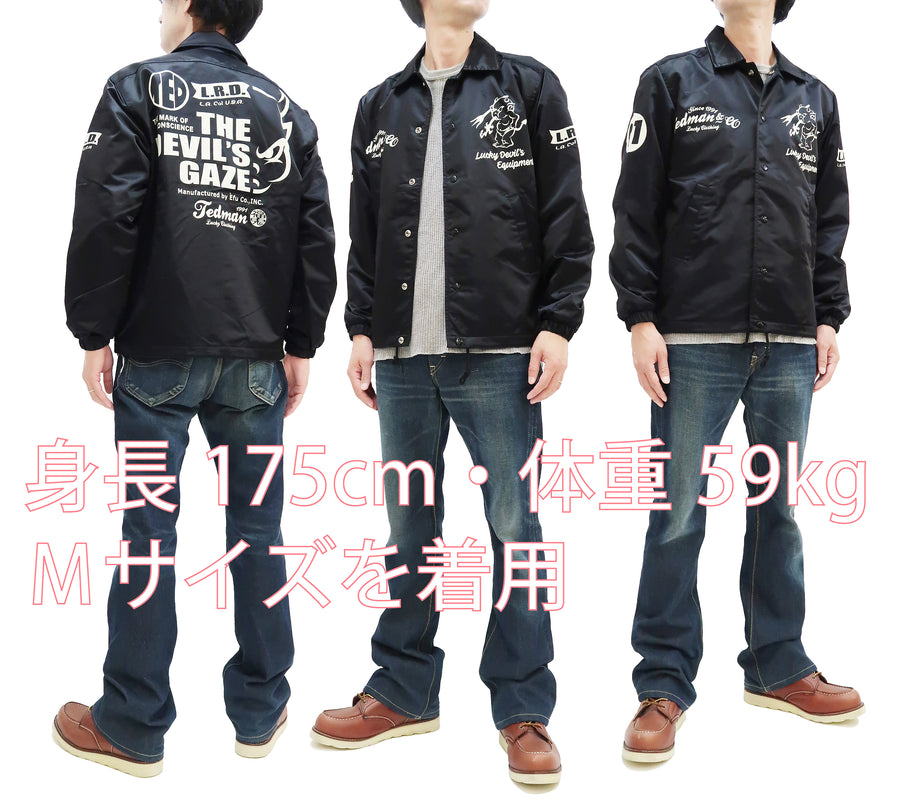 Tedman Jacket Men's Coaches Jacket Custom Printed Graphics Nylon Windbreaker TCNJ-060 Black