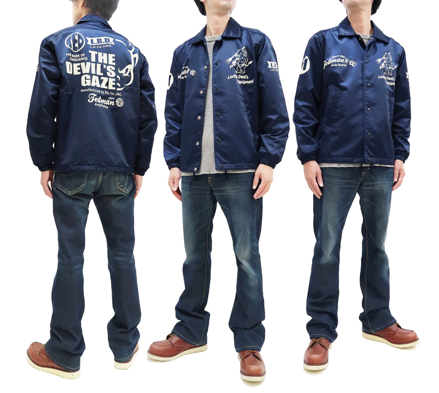 Tedman Jacket Men's Coaches Jacket Custom Printed Graphics Nylon Windbreaker TCNJ-060 Navy-Blue