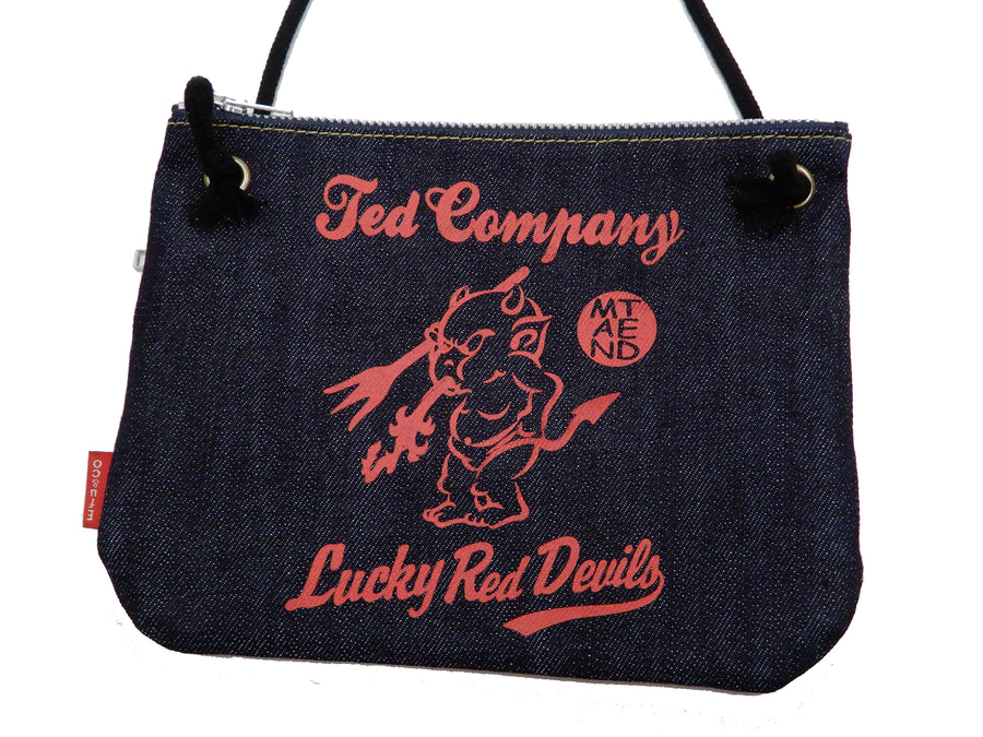 Tedman Tiny Sacoche Bag Men's Casual Simple Mini Small Crossbody Bag TDBG-1200SCH Indigo x Red