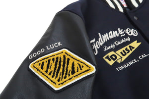 Tedman Varsity Jacket Men's Letterman Jacket Custom Award Jacket TDJ-23000 Navy-Blue/Black